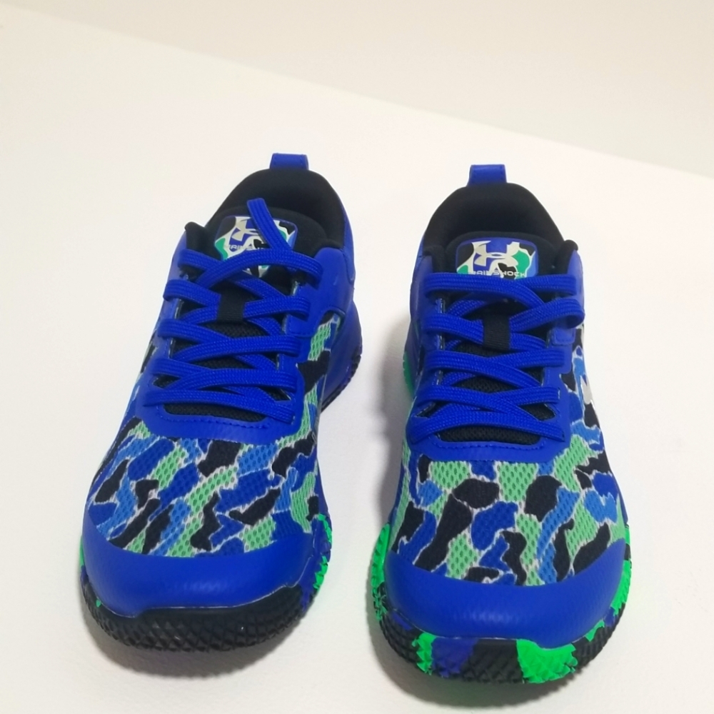 Under armour unisex new shoes green with blue running shoes